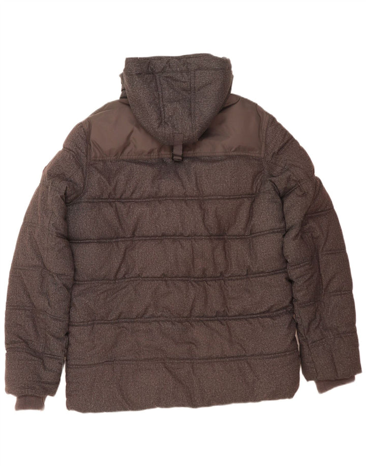 Giacca imbottita con cappuccio da uomo Tommy Hilfiger UK 40 grande poliestere grigio