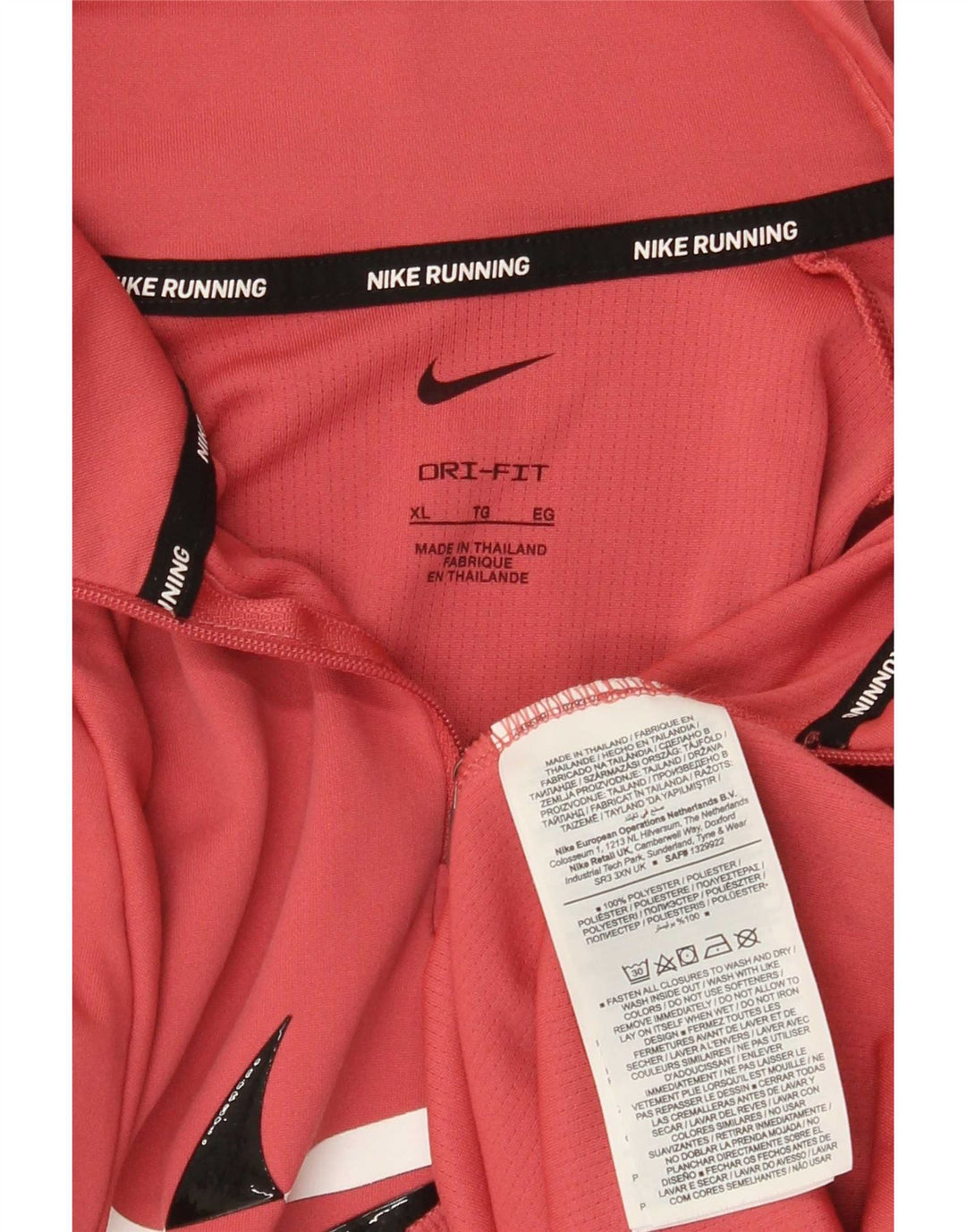Maglia da tuta pullover con zip e collo Nike Dri Fit da donna UK 18 XL poliestere rosa