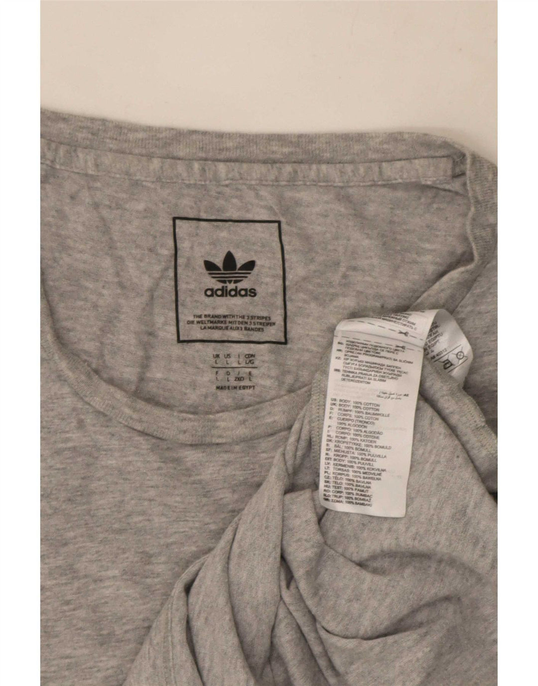 T-shirt da uomo Adidas Top grande in cotone chiazzato grigio