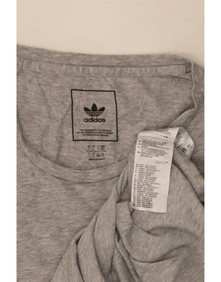 T-shirt da uomo Adidas Top grande in cotone chiazzato grigio