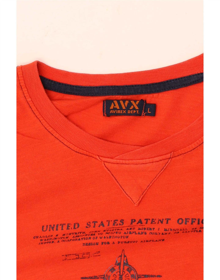 T-shirt grafica da uomo Avirex Top grande arancione