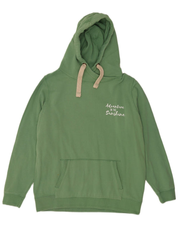 Felpa con cappuccio oversize grafica da donna Fat Face UK 16 Large Green Cotton