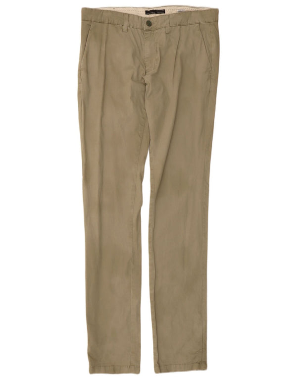 Pantaloni chino slim da uomo Zara EU 40 medio W31 L34 cotone kaki