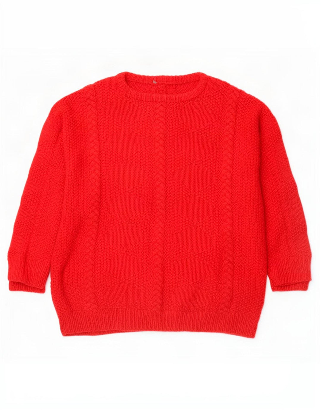 Maglione maglione girocollo da donna vintage UK 16 grande rosso