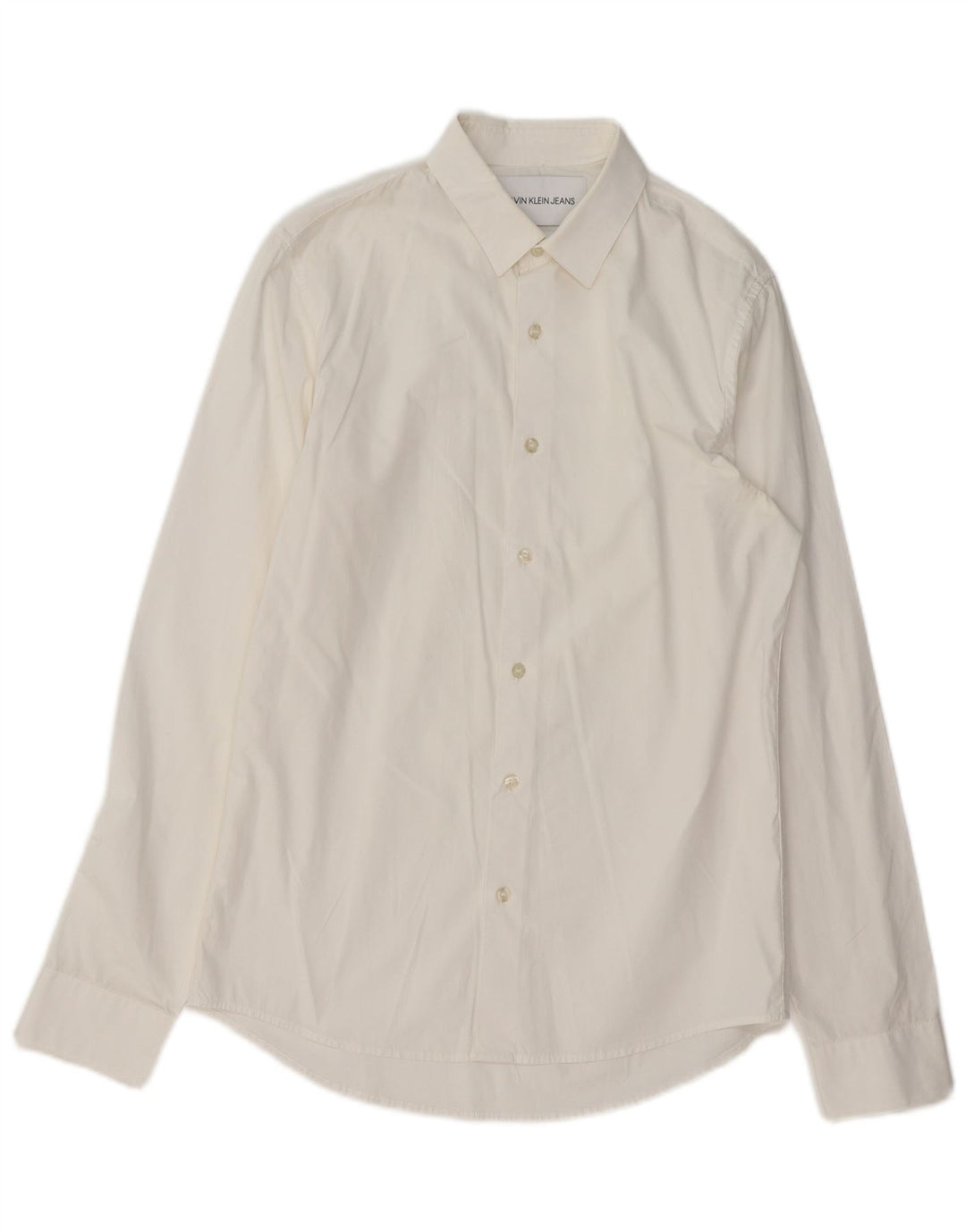 CALVIN KLEIN JEANS Camicia slim fit da uomo piccola bianca