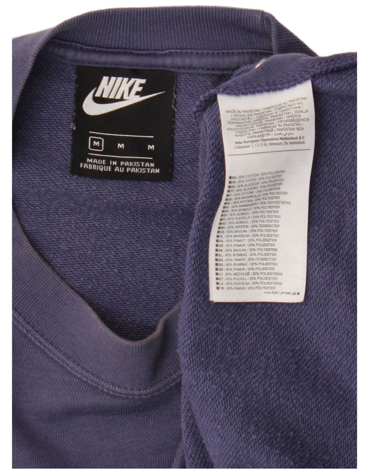 Felpa oversize corta da donna Nike, maglione UK 14, cotone viola medio