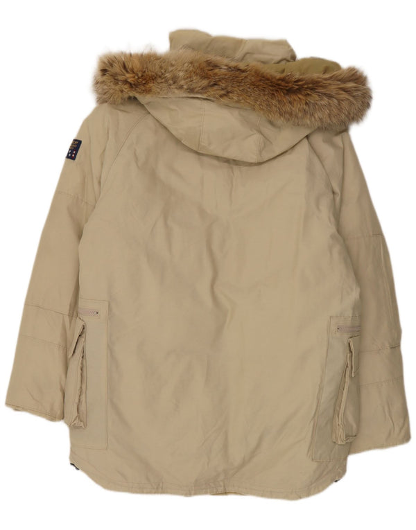 Cappotto imbottito con cappuccio da uomo Woolrich UK 36 piccolo beige