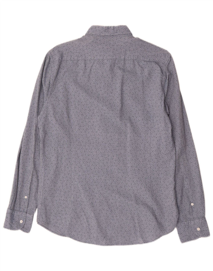 Camicia da uomo con motivo astratto Massimo Dutti in cotone floreale blu medio