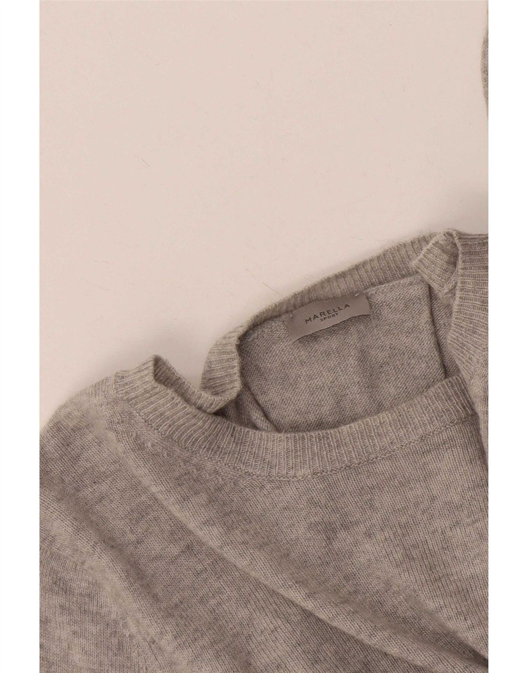 Maglione maglione con scollo a barca da donna Marella UK 16 grande grigio