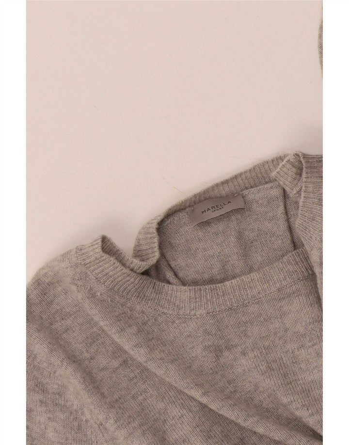 Maglione maglione con scollo a barca da donna Marella UK 16 grande grigio