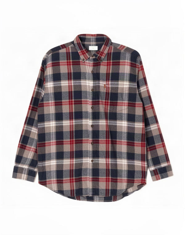 Chaps Camicia da uomo in flanella grande 2XL Cotone a quadri blu navy