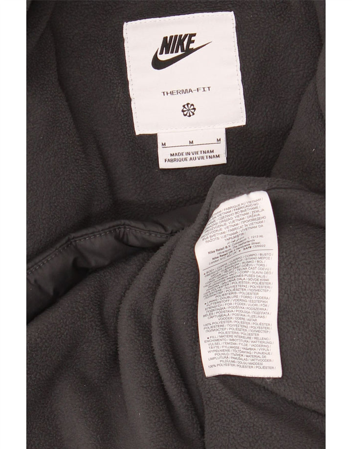 Giacca imbottita con cappuccio Nike Therma-Fit da uomo UK 38 medio poliestere nero