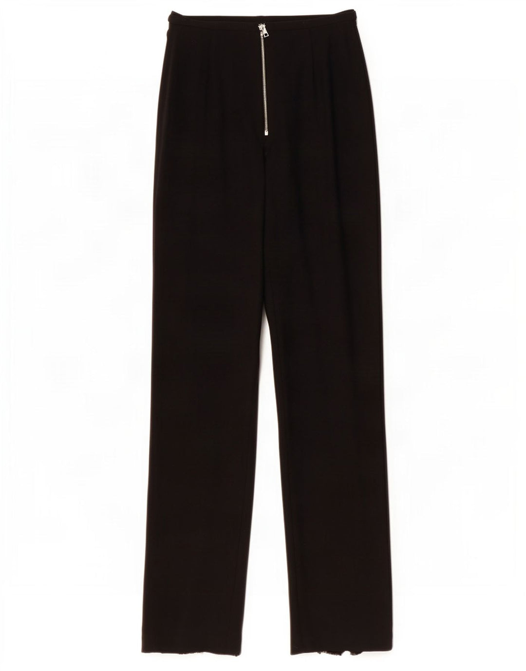 Pantaloni da abito dritti vintage da donna IT 42 medi W28 L32 lana nera