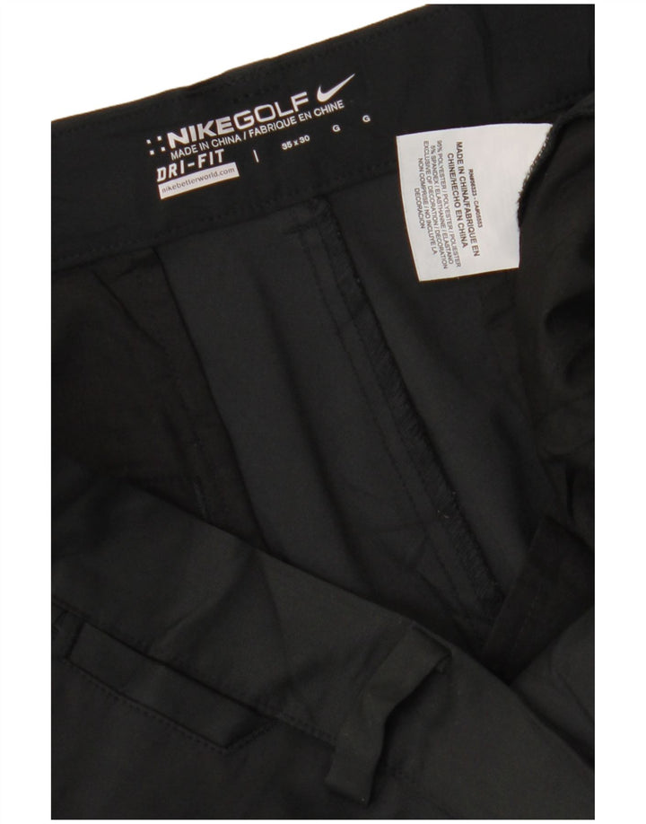 Pantaloni chino dritti Nike Dri Fit da uomo W35 L30 poliestere nero