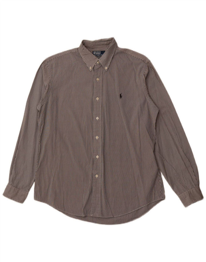 POLO RALPH LAUREN Camicia da uomo su misura in cotone a righe nere grandi