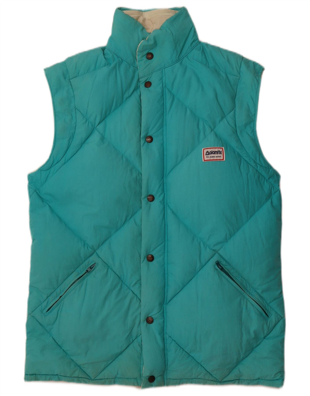 DOLOMITE Gilet trapuntato reversibile da uomo UK 40 Large Blu Cotone