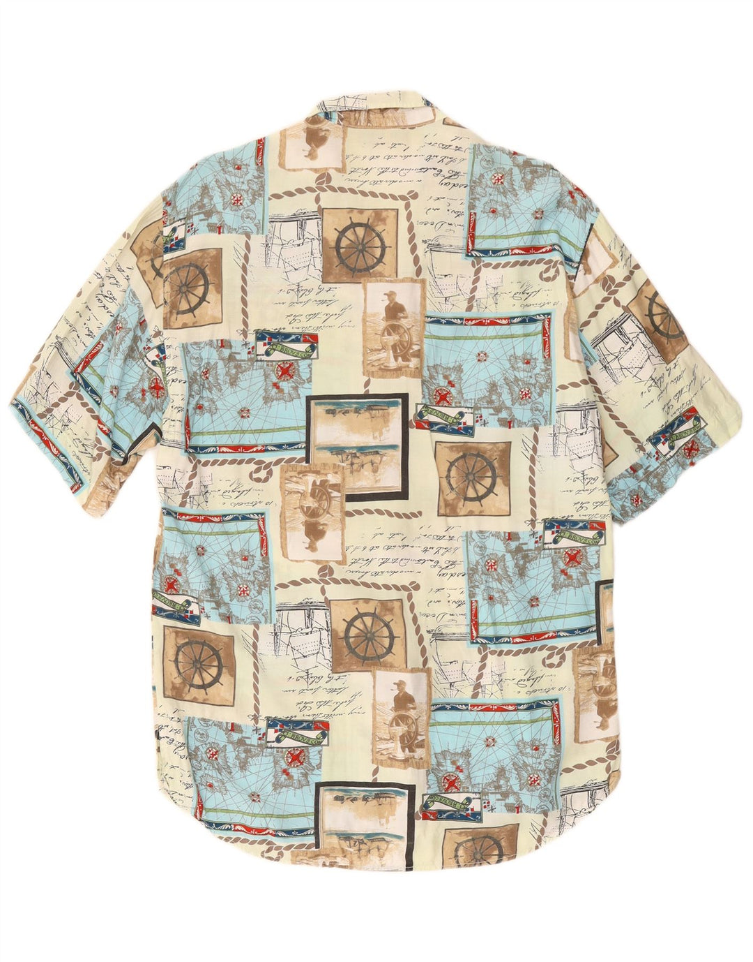 Camicia grafica da uomo a maniche corte STEFANEL piccolo patchwork multicolore