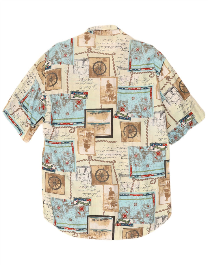 Camicia grafica da uomo a maniche corte STEFANEL piccolo patchwork multicolore