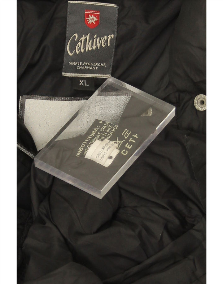 VINTAGE Womens Padded Jacket UK 18 XL Black Nylon