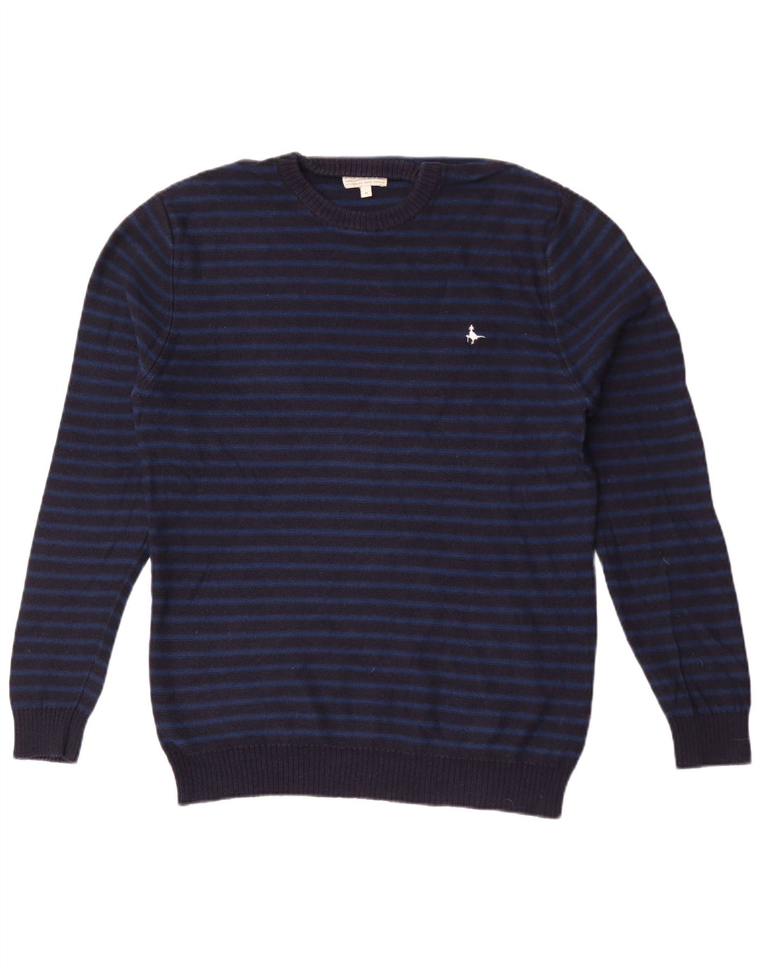 Maglione maglione girocollo da uomo Jack Wills in cotone a righe medie blu navy