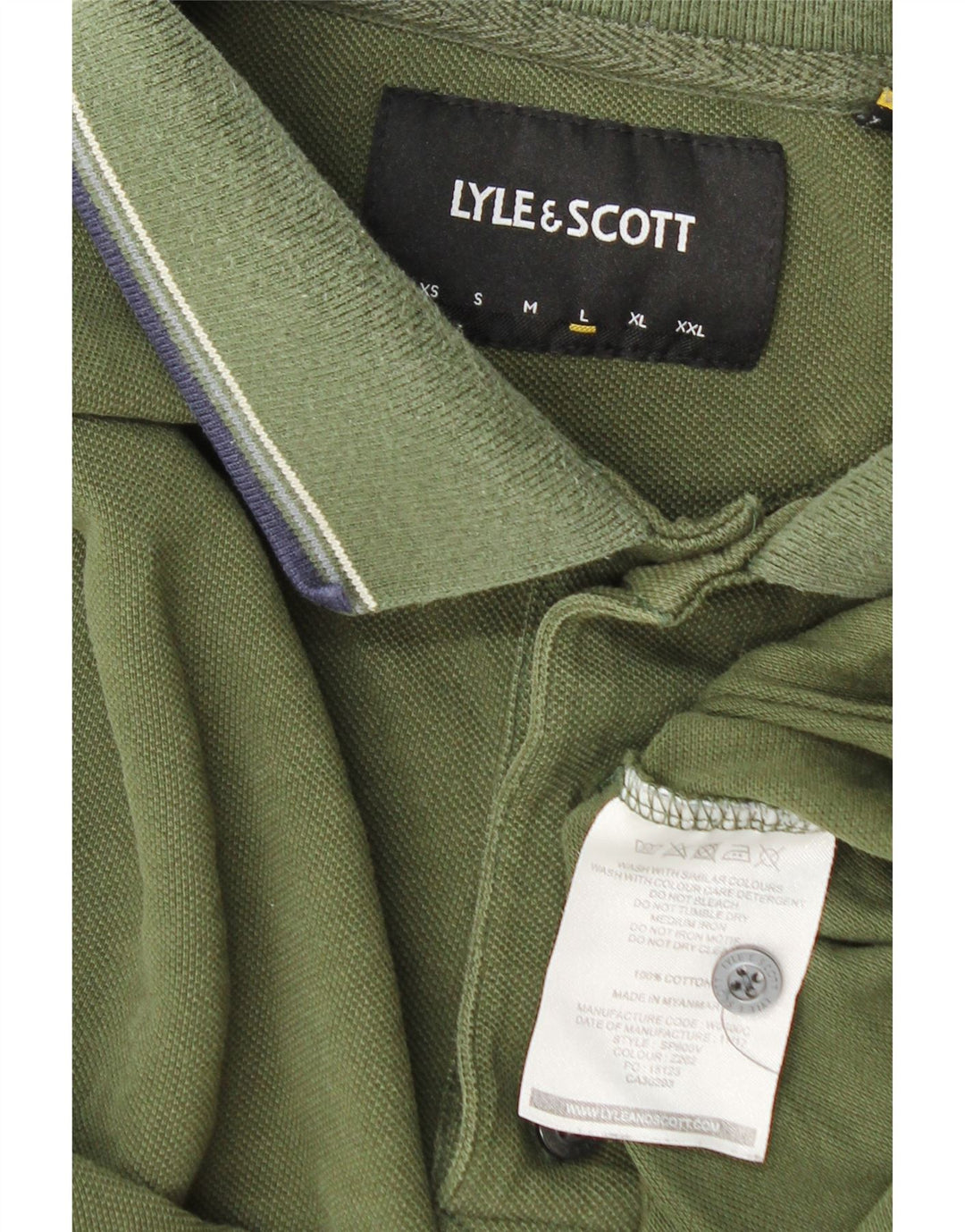 Polo da uomo Lyle & Scott grande in cotone kaki