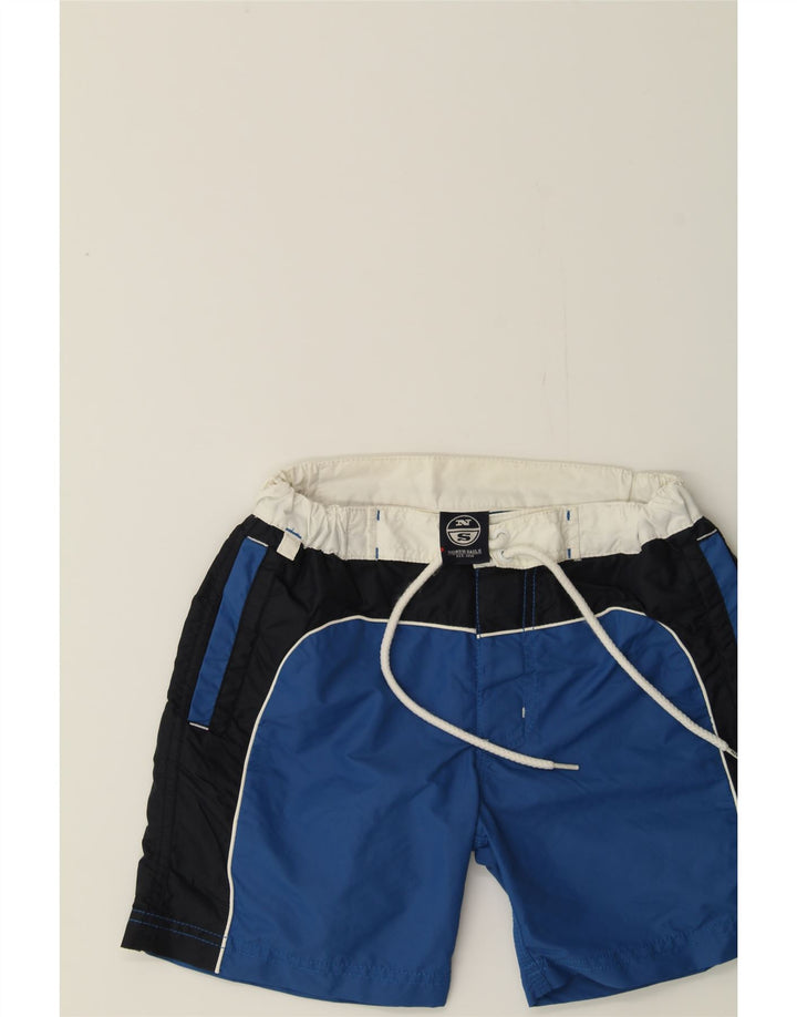 NORTH SAILS Boys Graphic Swimming Shorts 7-8 Years  Blue Colourblock Vintage North Sails and Second-Hand North Sails from Messina Hembry 
