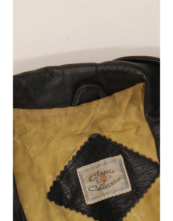 Giacca da motociclista in pelle da uomo CLASSIC UK 42 XL Nera