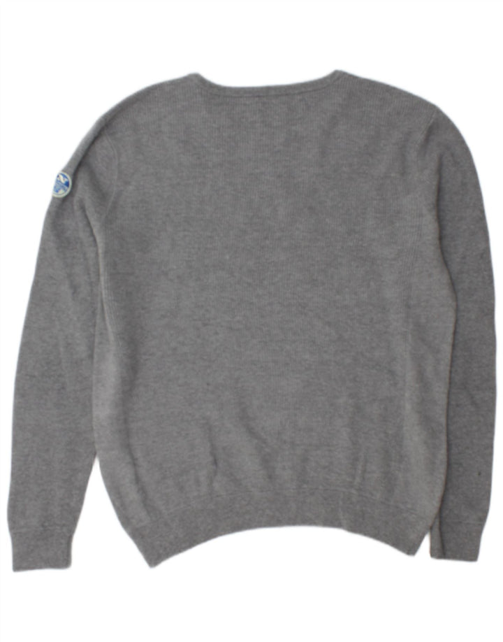 Maglione maglione girocollo da uomo North Sails XL in cotone grigio