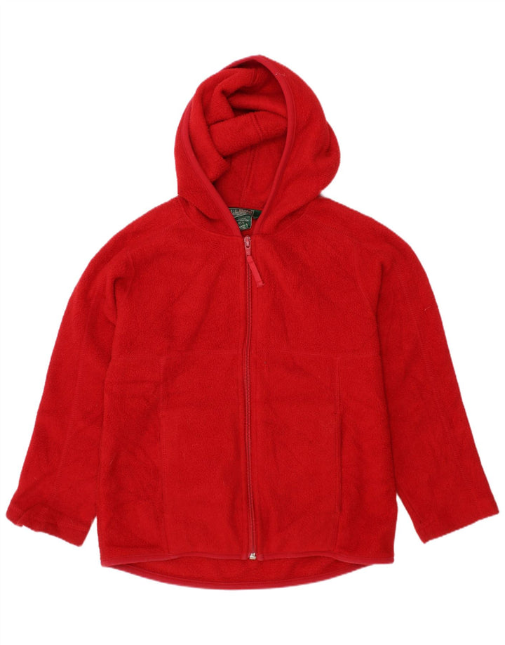 Giacca in pile con cappuccio L.L.Bean da bambino 5-6 anni in poliestere rosso medio