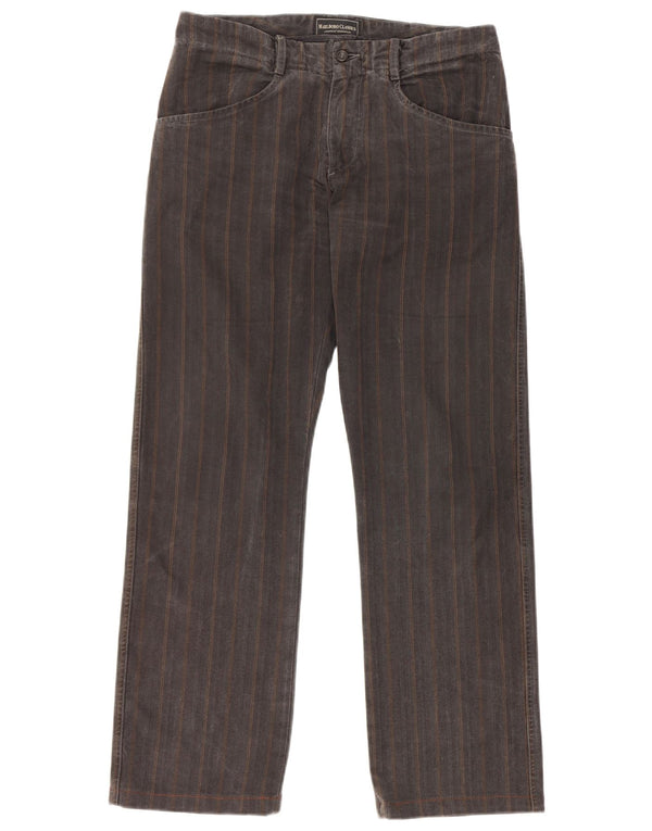 Pantaloni casual dritti da uomo Marlboro Classics W32 L30 grigio a spina di pesce