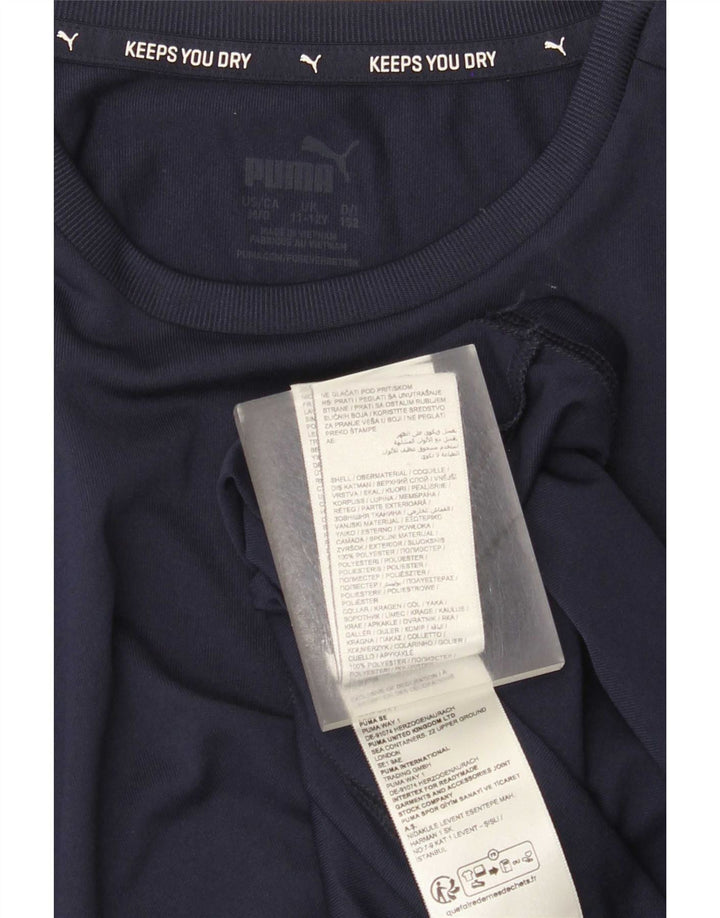 Maglietta Puma da bambino 11-12 anni in poliestere blu navy
