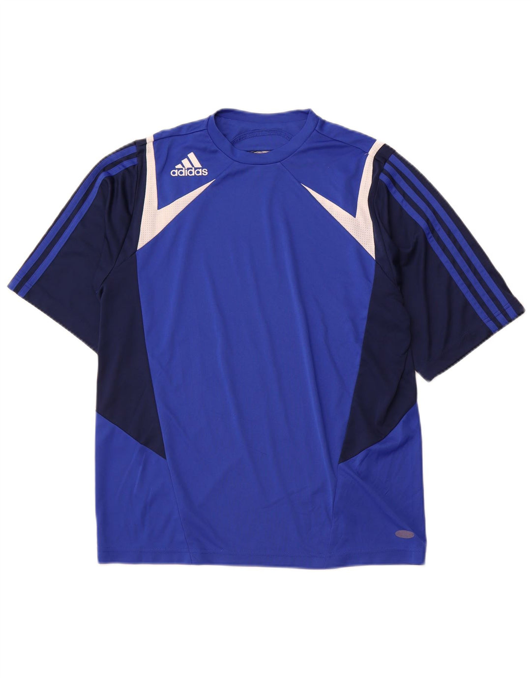 T-shirt da uomo ADIDAS Top blu medio in poliestere color block sportivo