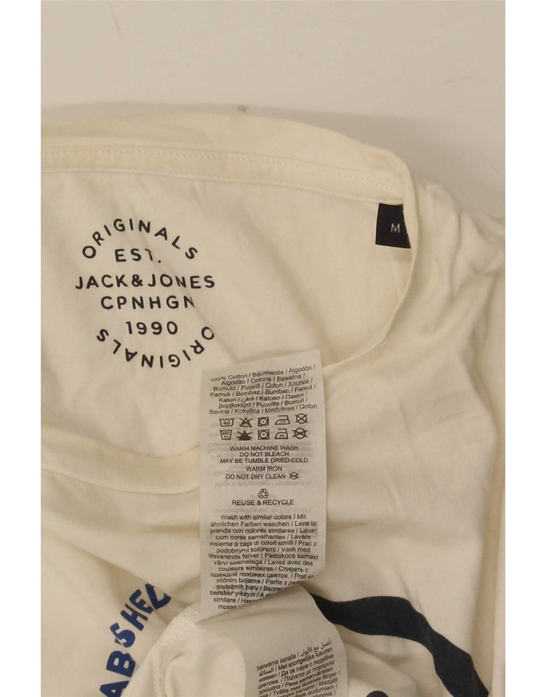 T-shirt grafica da uomo Jack & Jones Top in cotone bianco medio