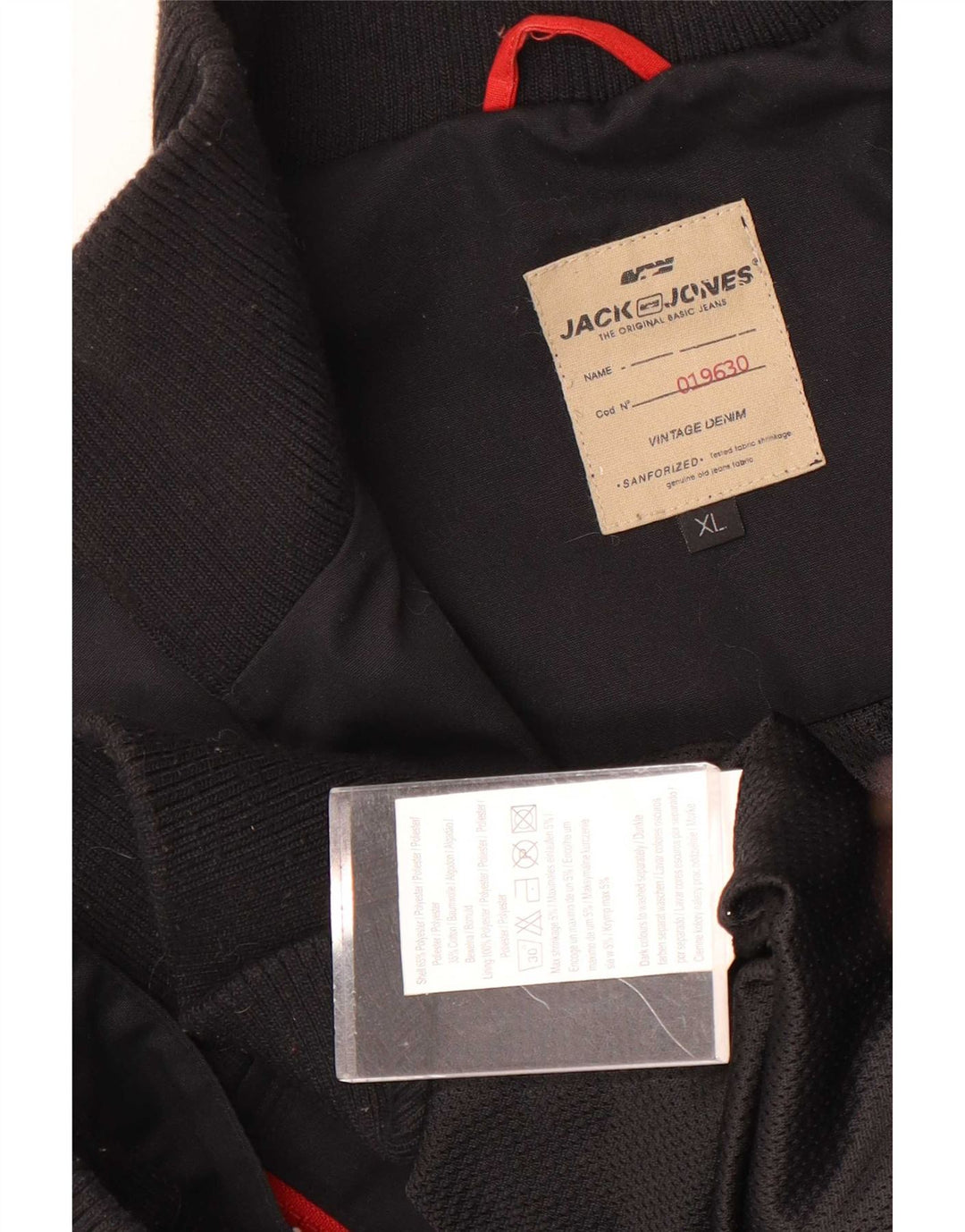 Giacca bomber grafica da uomo Jack & Jones UK 42 XL poliestere nero