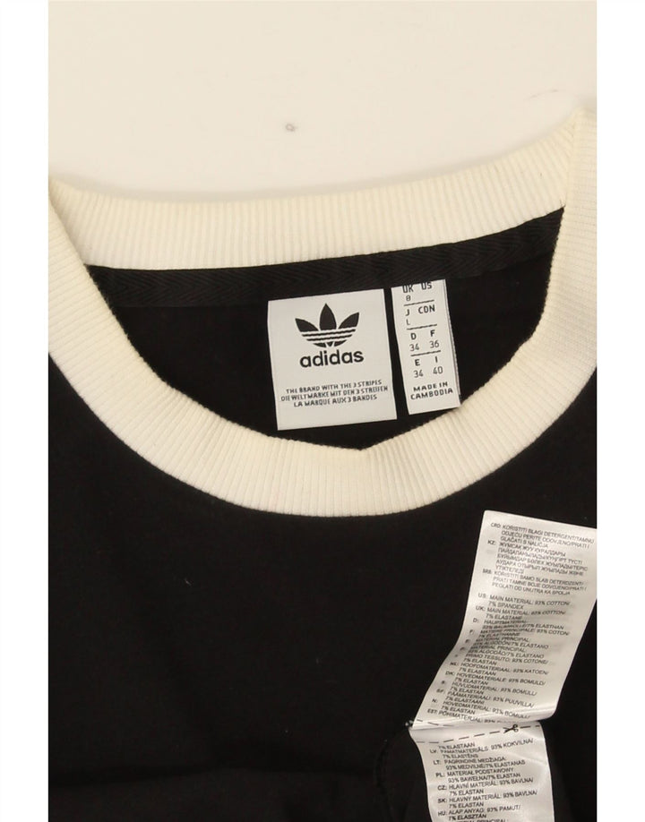 Top Adidas da donna a manica lunga UK 8 Small in cotone nero