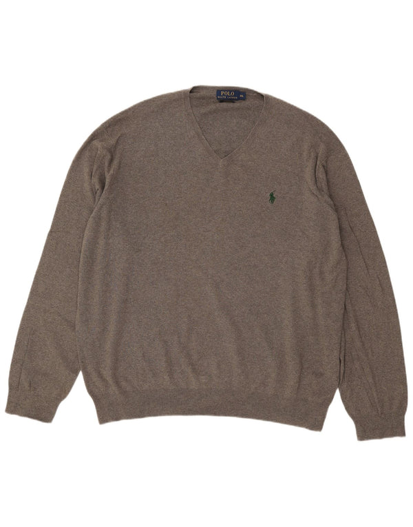 Maglione maglione con scollo a V da uomo Polo Ralph Lauren 2XL Grigio