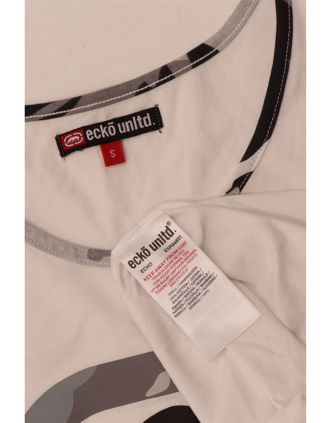 Canotta grafica da uomo Ecko Unltd piccola in cotone bianco