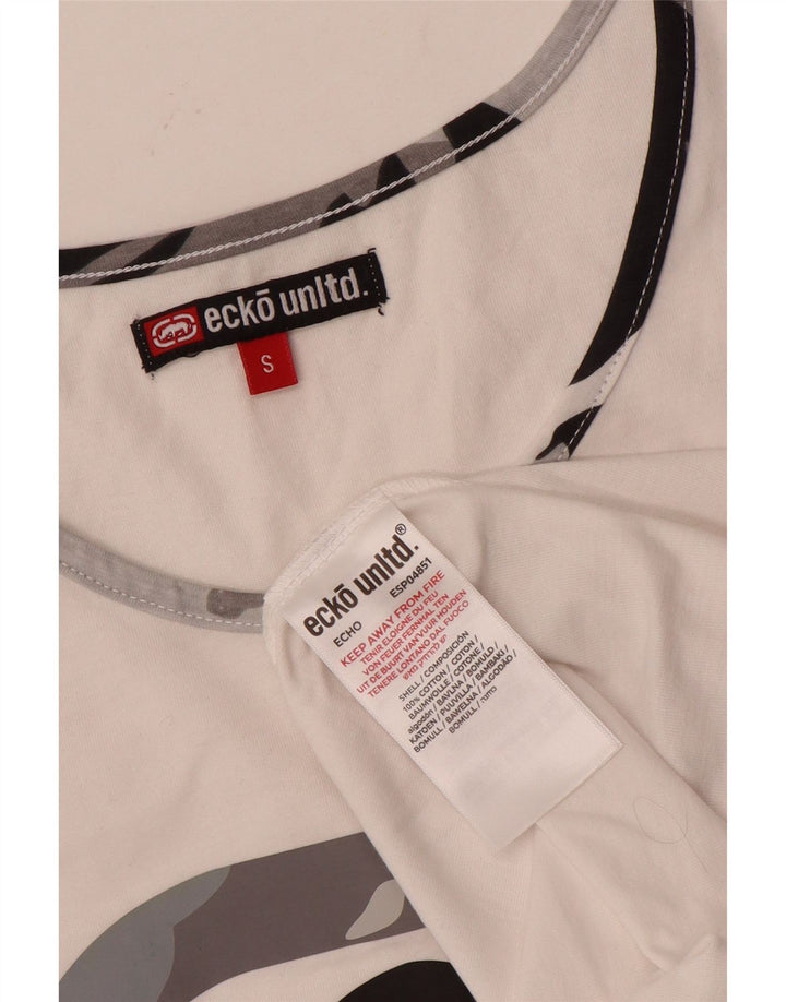 Canotta grafica da uomo Ecko Unltd piccola in cotone bianco