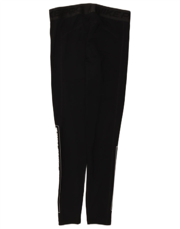 Leggings grafici Nike Dri Fit da donna UK 14 grande poliestere nero