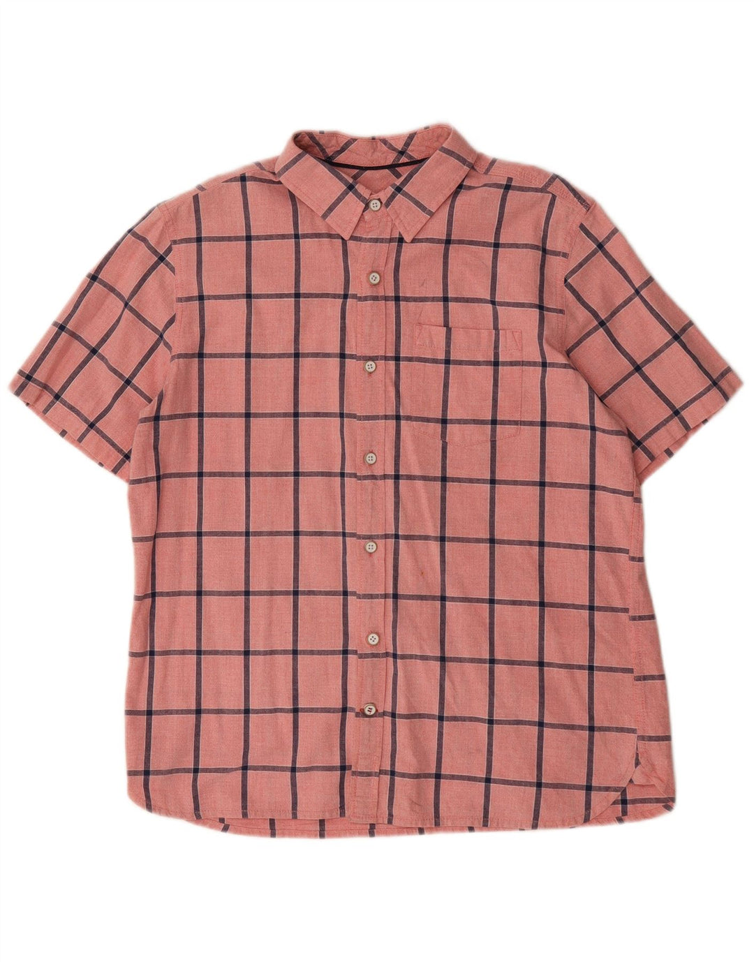 Camicia a maniche corte da uomo Fat Face, cotone a quadri rosa grande