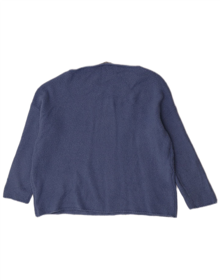 Maglione maglione con scollo a barca da donna Zara UK 14 Blu medio