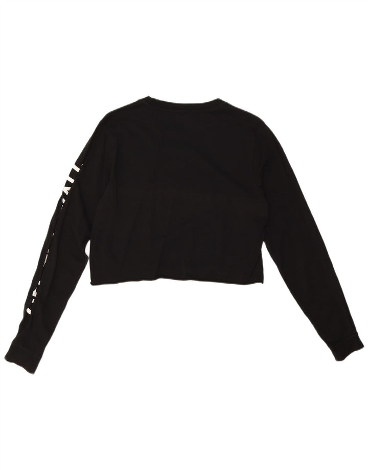 Top corto con grafica da donna Vans manica lunga UK 14 cotone nero medio