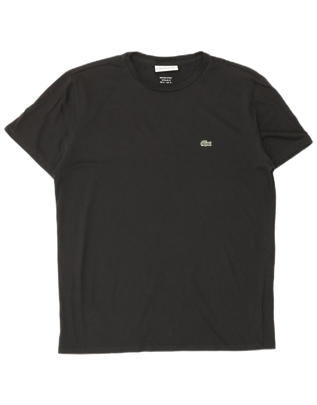 T-shirt da uomo vestibilità regolare Lacoste taglia 4 media cotone nero