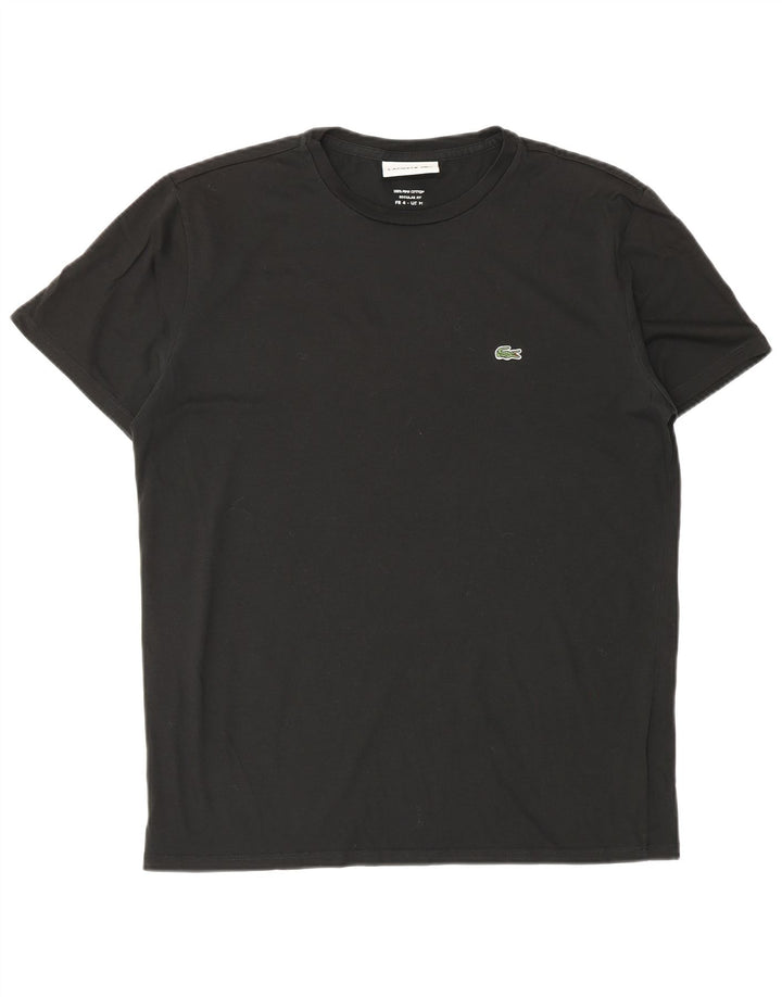 T-shirt da uomo vestibilità regolare Lacoste taglia 4 media cotone nero