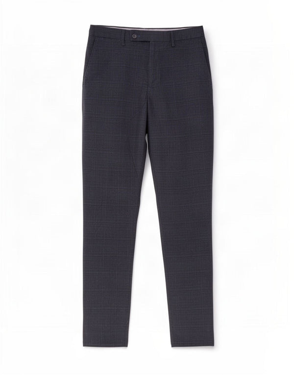 Pantaloni da abito slim da uomo Penguin W32 L30 Poliestere a quadri blu navy