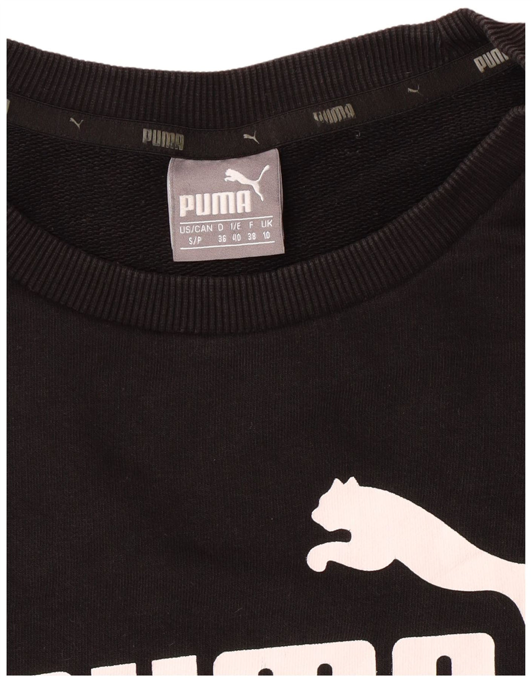 PUMA Felpa con grafica oversize da donna UK 10 Small Nera