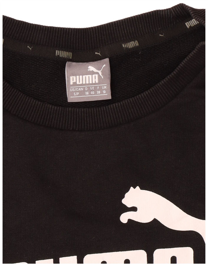 PUMA Felpa con grafica oversize da donna UK 10 Small Nera