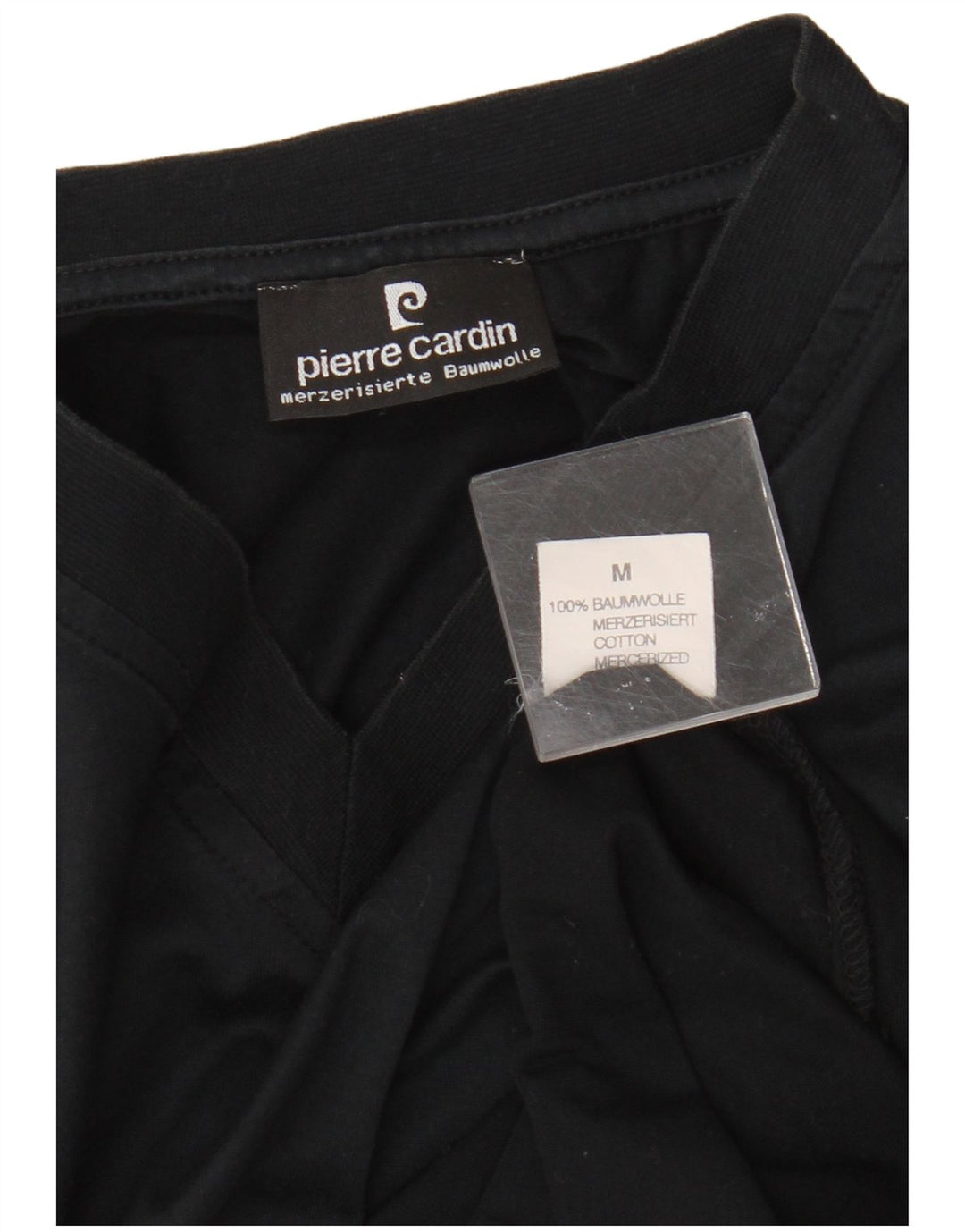 T-shirt da uomo Pierre Cardin Top in cotone nero medio