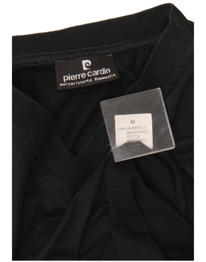 T-shirt da uomo Pierre Cardin Top in cotone nero medio