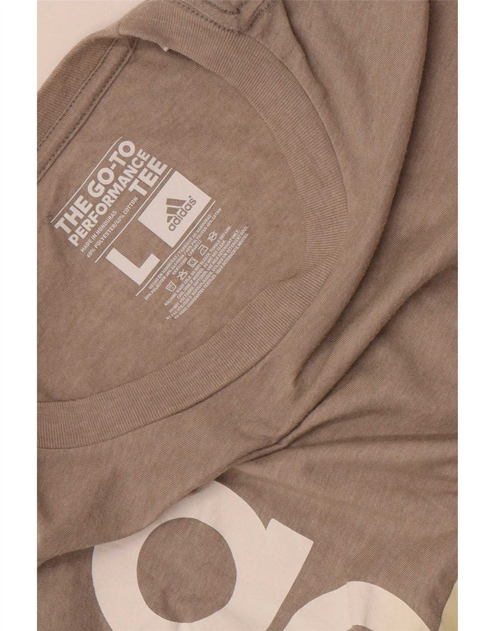 T-shirt grafica da uomo Adidas Top grande in poliestere marrone
